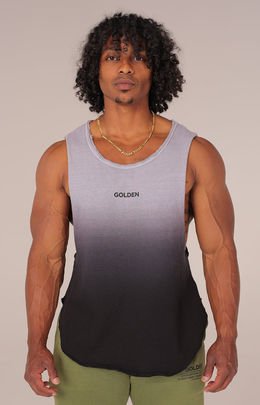 Dip Dye Black Muscle Tank