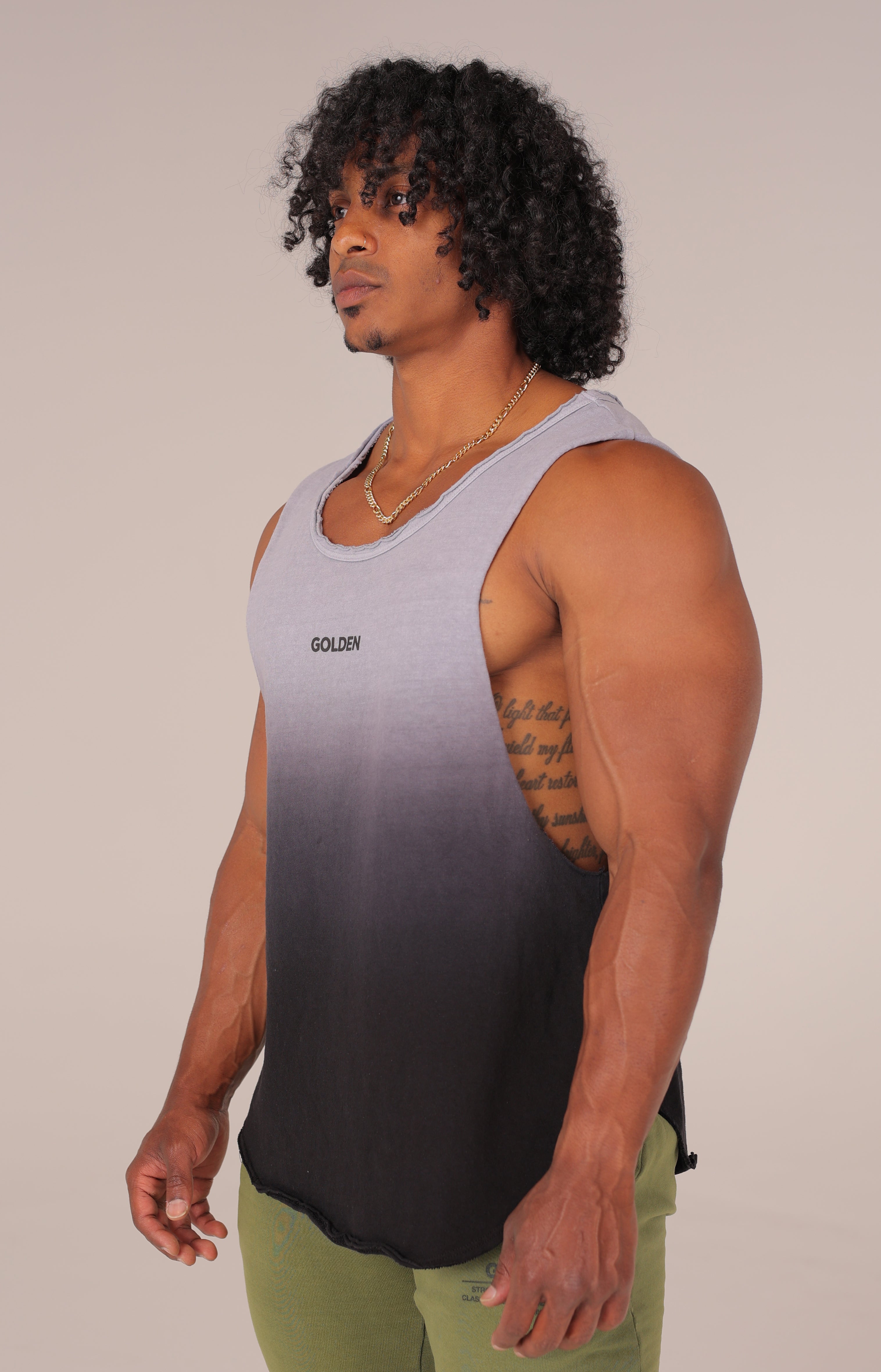 Dip Dye Black Muscle Tank