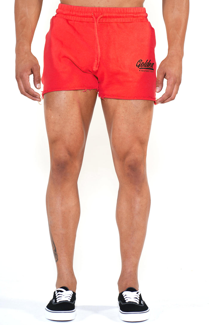 Men's Mineral Red/Black Shorts - Golden Aesthetics