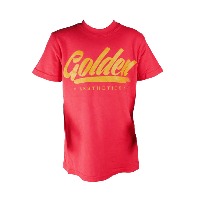 Kid's Collection T-Shirt - Brash Red - Golden Aesthetics