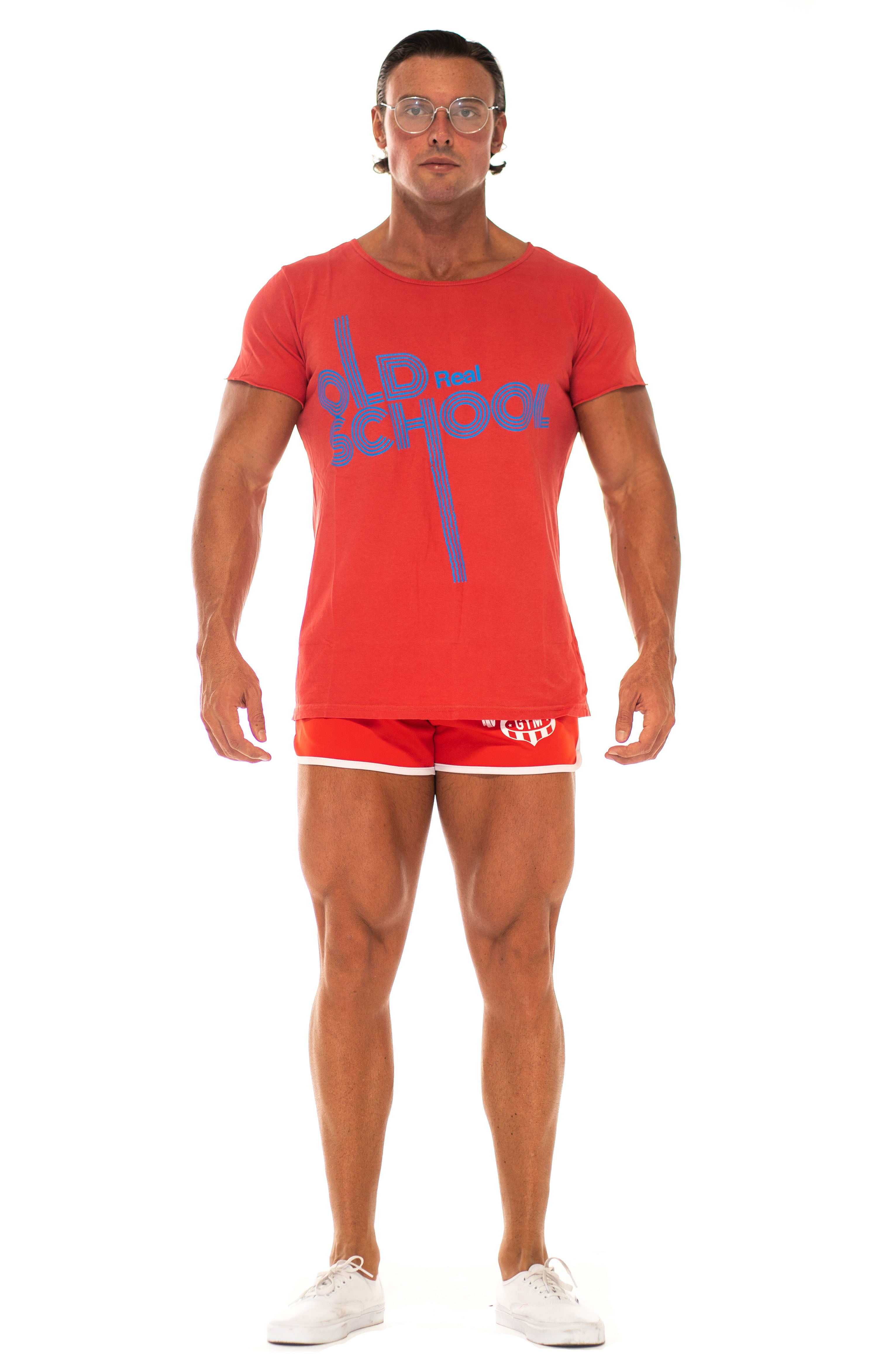 Red 70s Shorts Golden Aesthetics