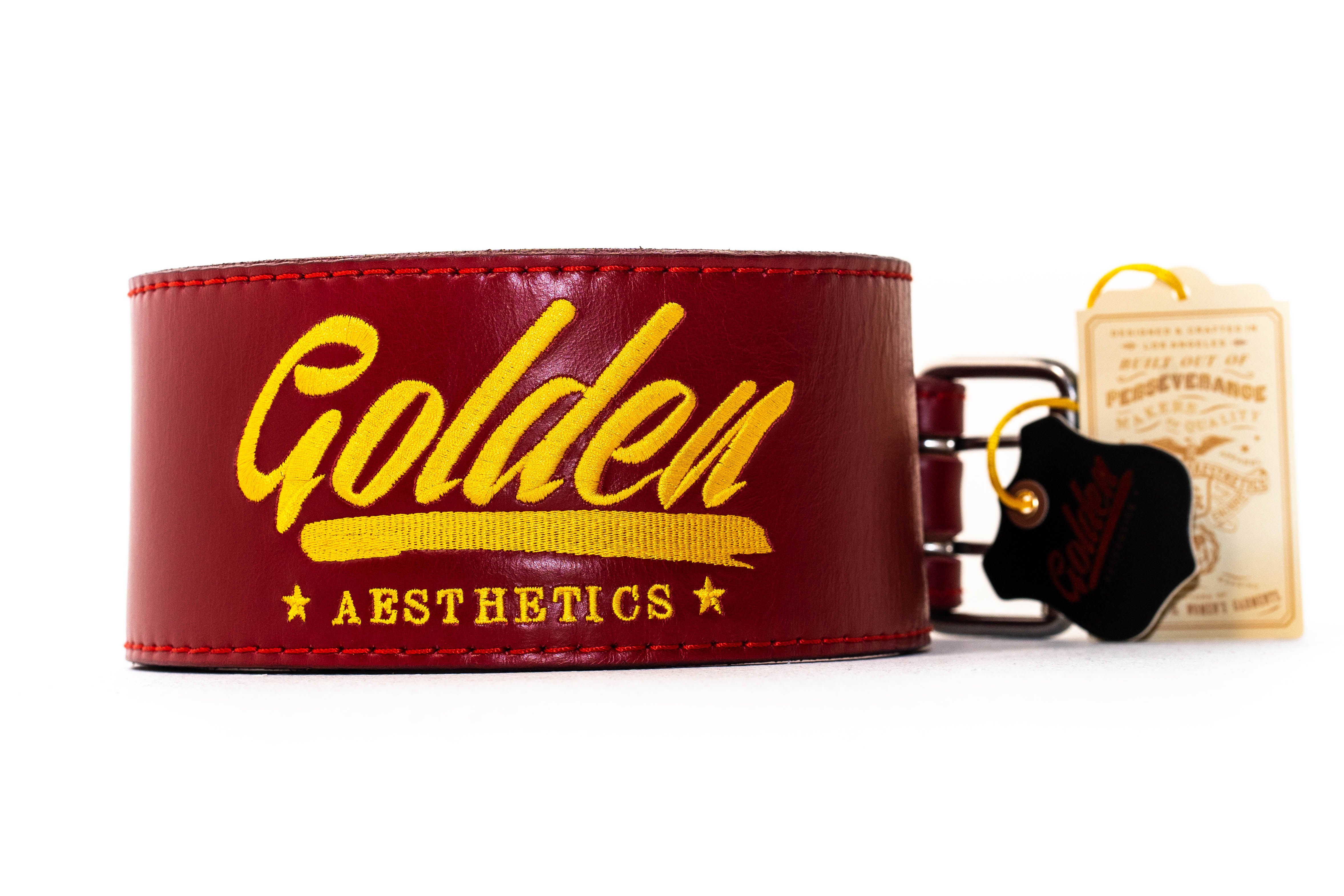 Red Classic GA Leather Weightlifting Belt