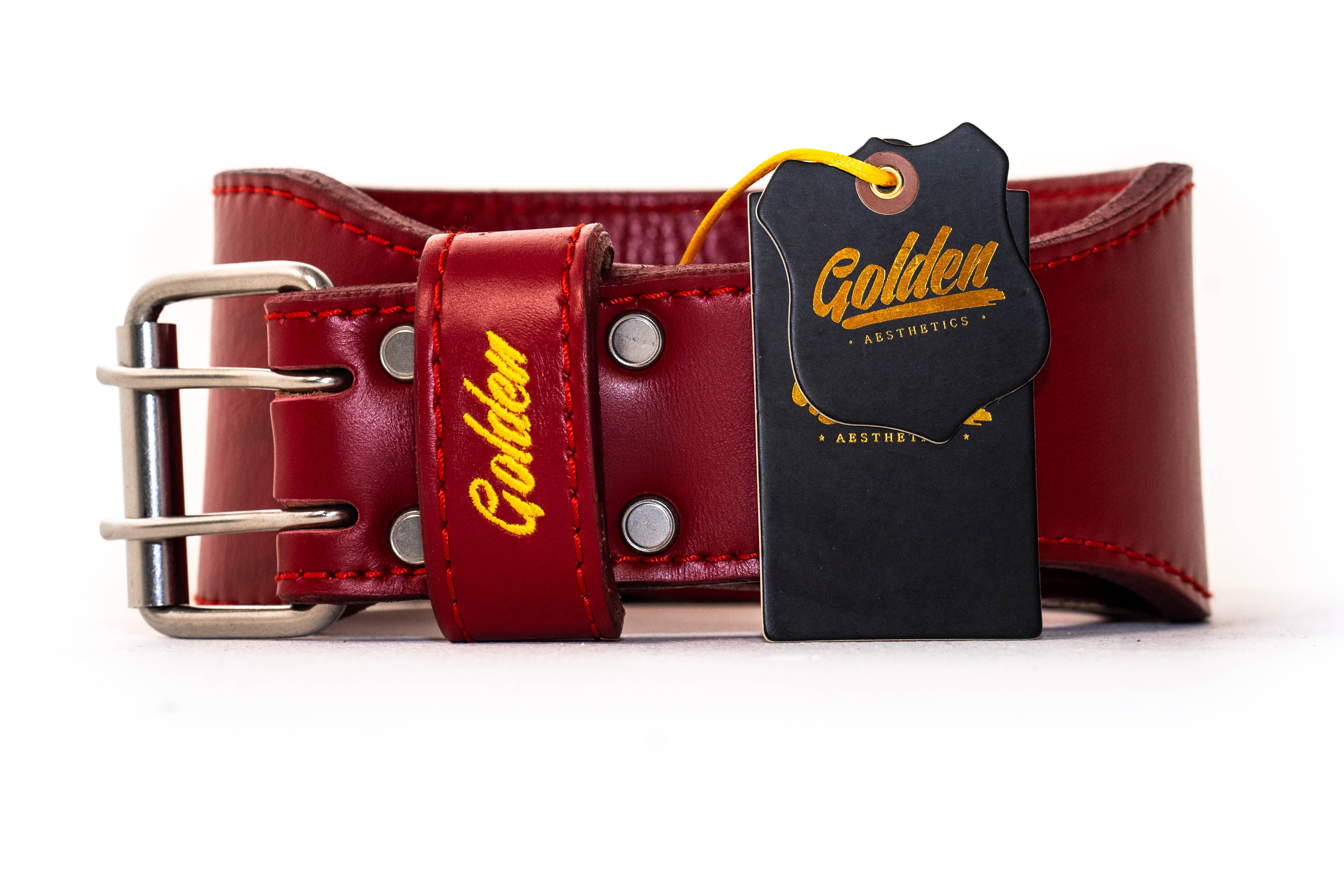 Red Classic GA Leather Weightlifting Belt – Golden Aesthetics
