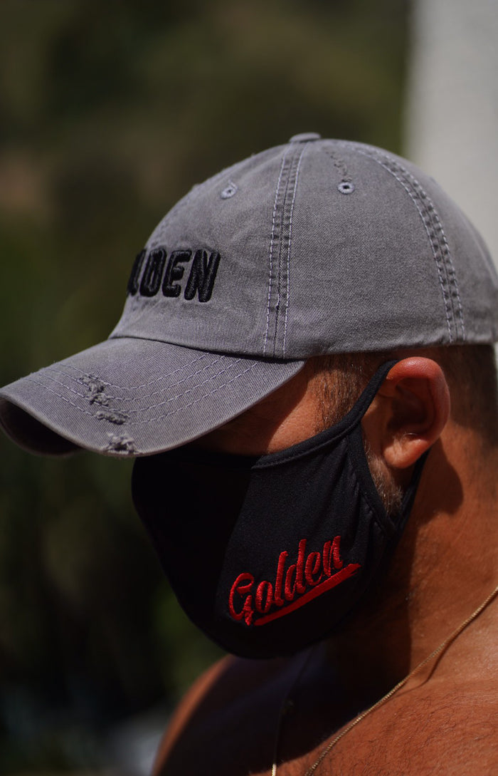 Golden Embroidered Reusable Protective Mask