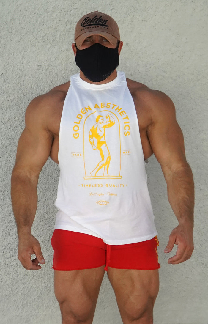 White/Gold Muscle Tank