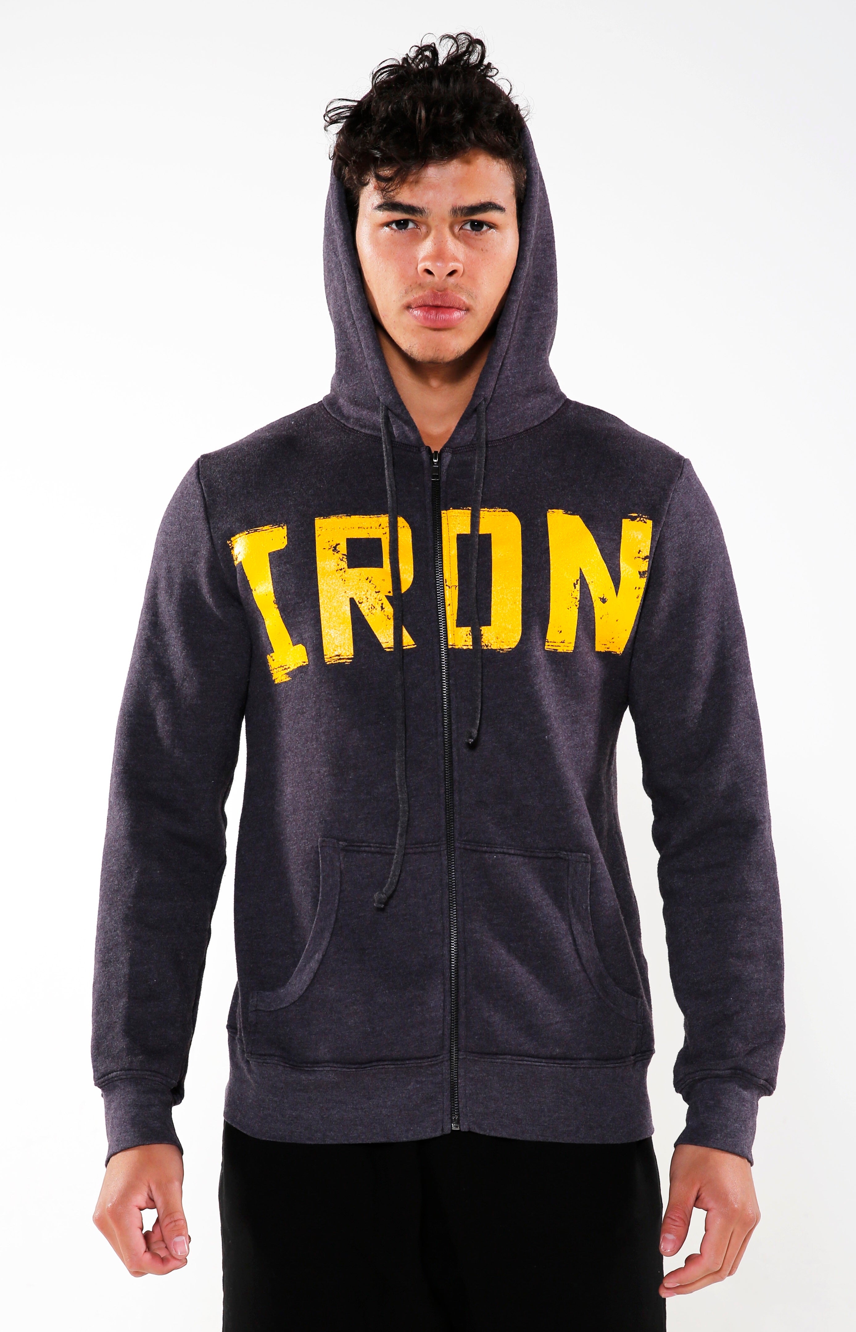 Men’s Purple & Yellow Iron Hoodie | Golden Aesthetics - Golden Aesthetics