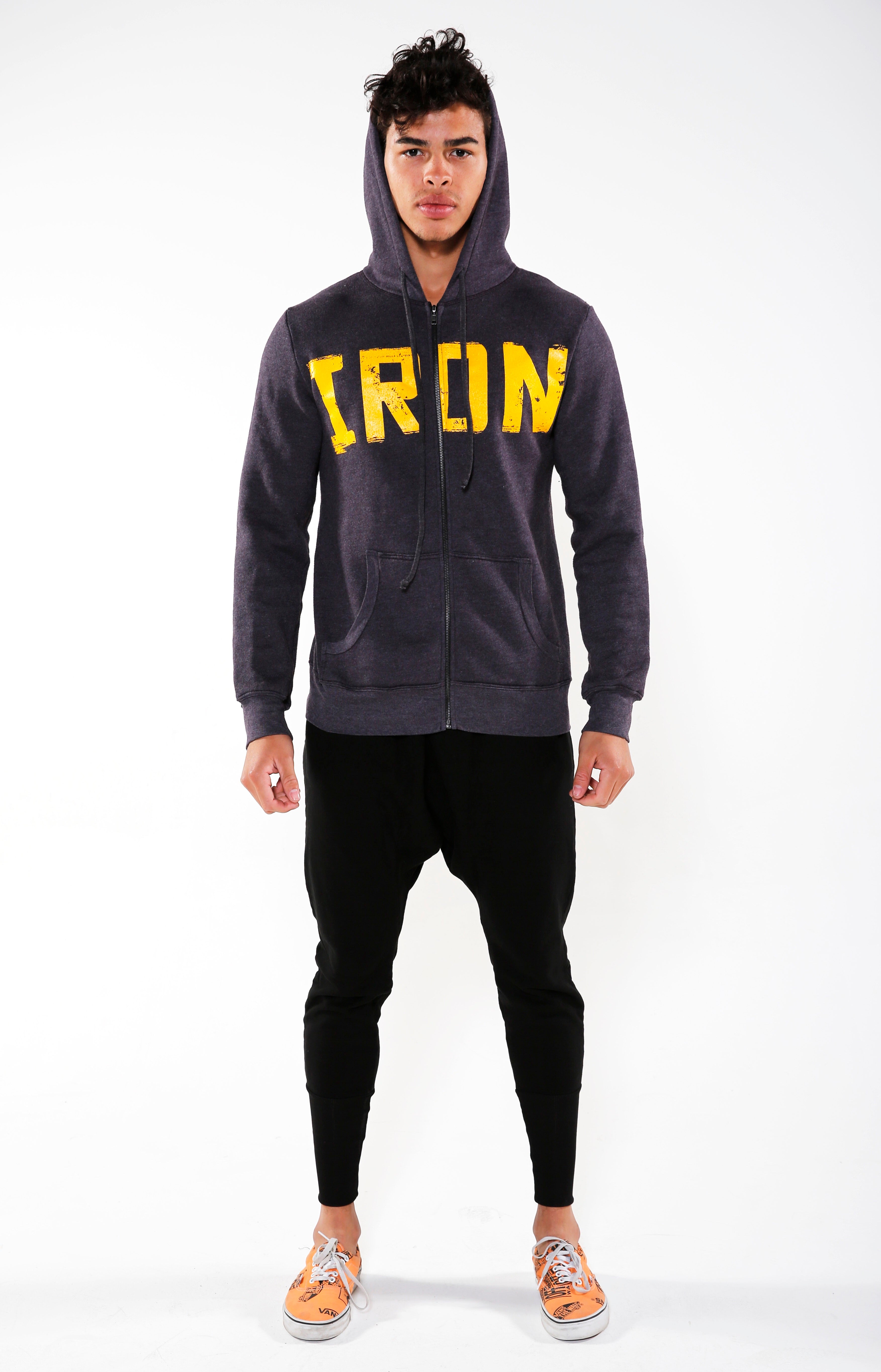 Men’s Purple & Yellow Iron Hoodie | Golden Aesthetics - Golden Aesthetics