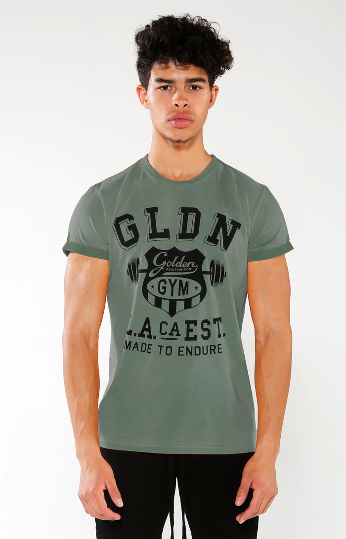 Men's Green GLDN Crest T-Shirt | Golden Aesthetics - Golden Aesthetics